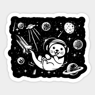 Otter Astronaut Sticker